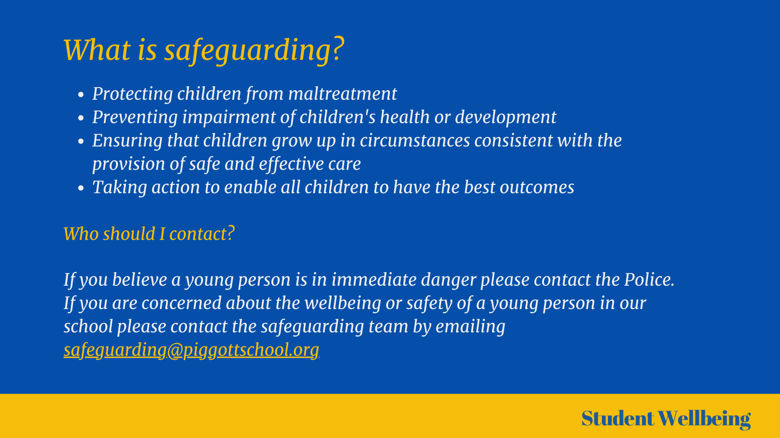 The Piggott School Safeguarding